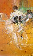  Henri  Toulouse-Lautrec Woman in a Corset (Study for Elles) USA oil painting artist